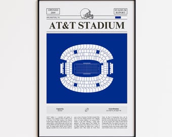 AT&T Stadium Print, Dallas Cowboys Stadium Poster, American Football Print, Sports Poster Print, Minimalist American Football Wall Art Gift