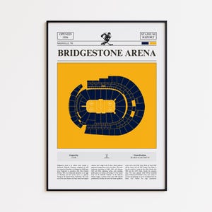 Nashville Predators Poster, Bridgestone Arena Stadium Print, Hockey Poster, Sports Poster Print, Minimalist Hockey Wall Art, Hockey gift