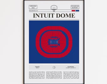 Los Angeles Clippers Poster, Crypto.com Arena Stadium Print, Basketball Poster, Sports Poster Print, Minimalist Basketball Fan Gift Wall Art