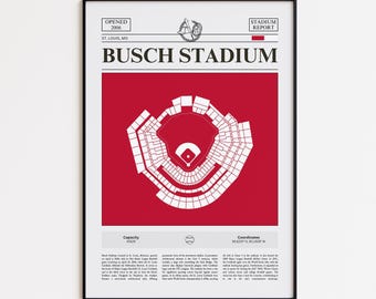 St. Louis Cardinals Poster, Busch Stadium Stadium Print, Baseball Poster, Sports Poster Print, Minimalist Baseball Wall Art, Baseball gift