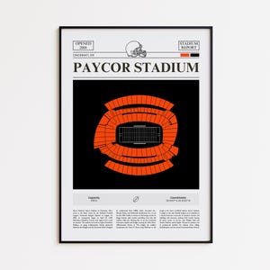 Paycor Stadium Print, Cincinnati Bengals Poster, American Football Print, Sports Poster Print, Minimalist American Football Wall Art Gift
