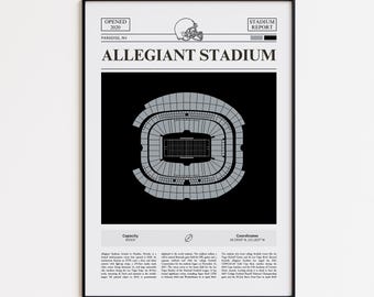 Allegiant Stadium Print, Las Vegas Raiders Poster, American Football Print, Sports Poster Print, Minimalist American Football Wall Art Gift