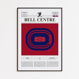 Montreal Canadiens Poster, Bell Centre Stadium Print, Hockey Poster, Sports Poster Print, Minimalist Hockey Wall Art, Hockey gift