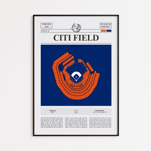 New York Mets Poster, Citi Field Stadium Print, Baseball Poster, Sports Poster Print, Minimalist Baseball Wall Art, Baseball gift print