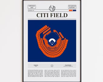New York Mets Poster, Citi Field Stadium Print, Baseball Poster, Sports Poster Print, Minimalist Baseball Wall Art, Baseball gift print