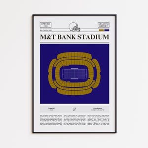M&T Bank Stadium Print, Baltimore Ravens Poster, American Football Print, Sports Poster Print, Minimalist American Football Wall Art Gift