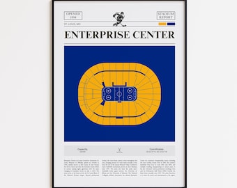 St. Louis Blues Poster, Enterprise Center Stadium Print, Hockey Poster, Sports Poster Print, Minimalist Hockey Wall Art, Hockey gift