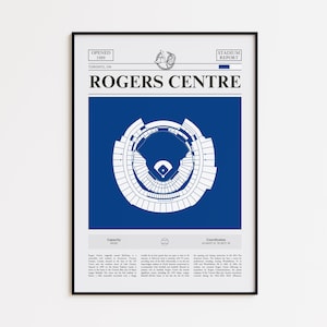 Toronto Blue Jays Poster, Rogers Centre Stadium Print, Baseball Poster, Sports Poster Print, Minimalist Baseball Wall Art, Baseball gift