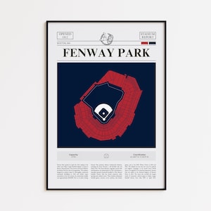 Boston Red Sox Poster, Fenway Park Stadium Print, Baseball Poster, Sports Poster Print, Minimalist Baseball Wall Art, Baseball gift