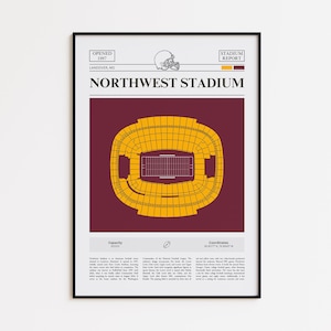 Northwest Stadium Print, Washington Commanders Poster, American Football Print, Sports Poster Print, Minimalist American Football Wall Art