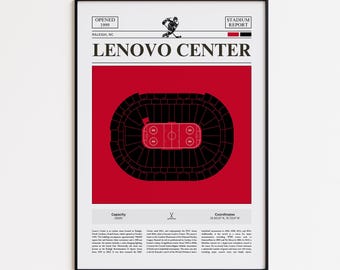 Carolina Hurricanes Poster, PNC Arena Stadium Print, Hockey Poster, Sports Poster Print, Minimalist Hockey Wall Art, Hockey gift