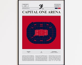 Washington Capitals Poster, Capital One Arena Stadium Print, Hockey Poster, Sports Poster Print, Minimalist Hockey Wall Art, Hockey gift