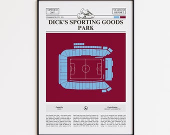 Colorado Rapids Poster, Dick's Sporting Goods Park Stadium Print, Soccer Poster, Sports Poster Print, Minimalist Soccer Wall Art gift