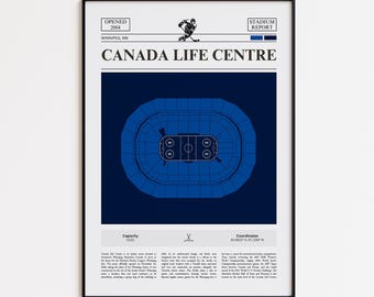 Winnipeg Jets Poster, Canada Life Centre Stadium Print, Hockey Poster, Sports Poster Print, Minimalist Hockey Wall Art, Hockey gift