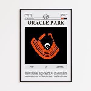 San Francisco Giants Poster, Oracle Park Stadium Print, Baseball Poster, Sports Poster Print, Minimalist Baseball Wall Art, Baseball gift