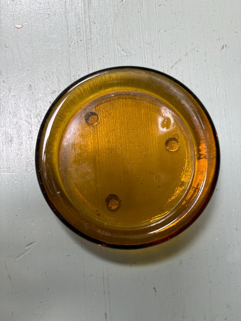 Three Vintage Amber Glass Coasters - Etsy
