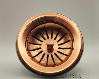 Gold Kitchen Sink Strainer – Solid Brass Basket Waste Drain Stopper for Luxury Sinks