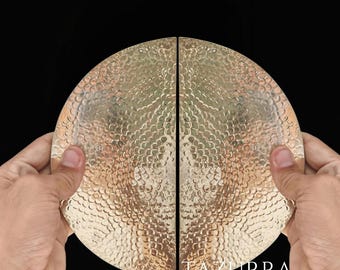 Handcrafted Brass Half Moon Door Handles – Hammered Design