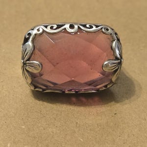 Silpada Sterling Pink Berry Licious Flower Ring Retired Size 7, pink, spring, statement, rose, floral, Silpada, retired