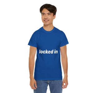 Locked In Unisex Heavy Cotton Tee, Sports Casual T-Shirt, Workout Shirt, Gym Top, Athletic Apparel, Fitness Tee