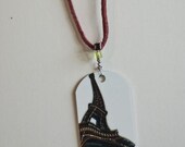metal photo pendant, eiffel tower, paris photography