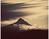mt hood, mountain photography, clouds, fine art print