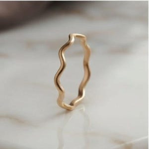 Handmade Wave Ring, Minimalist Wavy Stacking Ring, Boho Everyday Jewelry, Gift for Women.