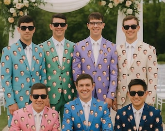 Personalized Suit Custom Blazer for Men All Over Print Personalized Casual Suit Blazer with Pockets Sports Coat Jacket Fashion