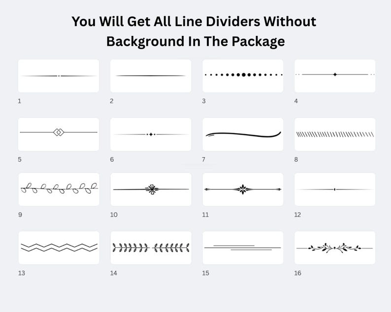80 Line Divider SVG Bundle, Line Divider PNG, Elegant Wedding Clipart ...