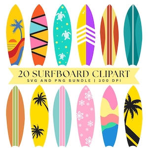 Surfboard Clipart, Surfboard PNG, Surfboard SVG, Beach, Wave, Hawaii, Surf, Beach Life, Summer, Digital Download