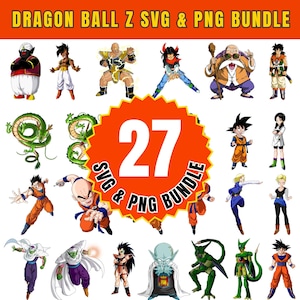 Dragon Ball Z SVG Bundle | Goku Clipart | 27 Dragon Ball Z SVG Files for Cricut | Dragon ball Z Instant Download | Anime Cut Files, Cricut