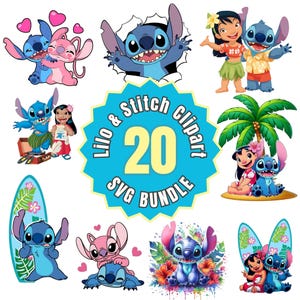 Clipart de acuarela de Lilo y Stitch, Clipart de Lilo y Stitch, Lilo lindo PNG, Stitch PNG, Ángel PNG, Stitch dibujado a mano Lilo, Cliparts de acuarela