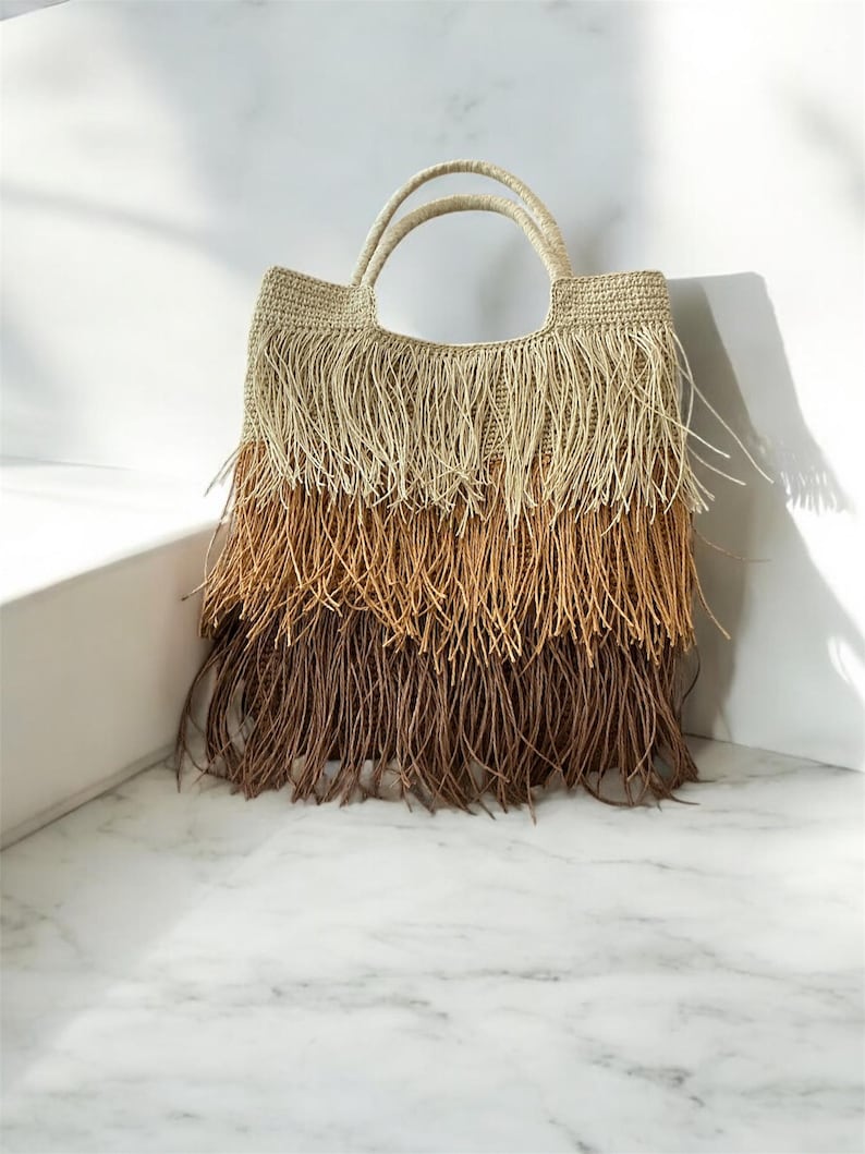 Boho Fringe Tassel Shoulder Tote Bag