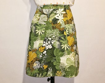 A-line skirt, waist 31 1/2”, medium size, ready to ship. Recycled fabric.