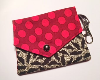 Coin purse, pouch, candy hide, key holder. Red dot and crow!