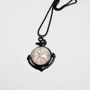 Pendants Compass motif and anchor necklace. 13&quot; long. Ready to ship!