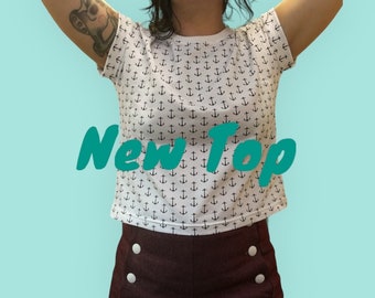 Crop top, anchor print.