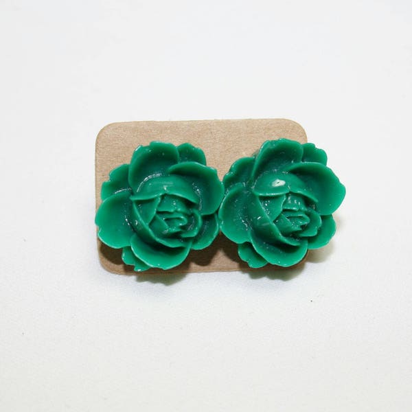 Green Rose Stud earring BIG