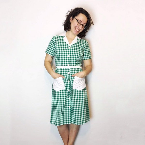 Green Gingham Dress Etsy
