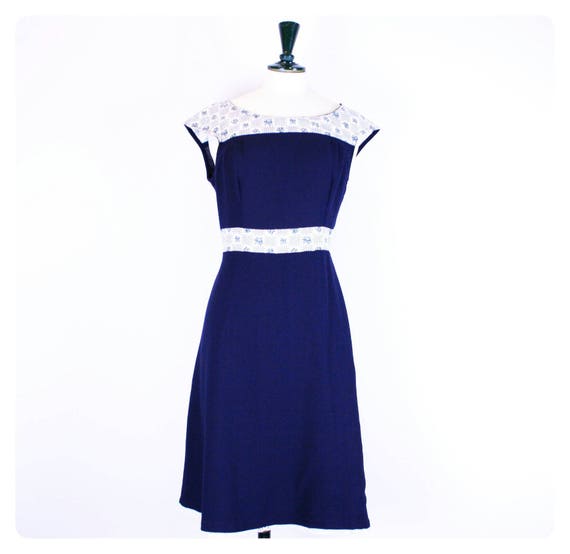 navy blue wool dress