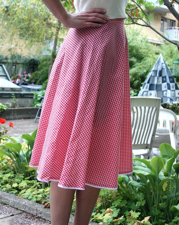 Gingham circle skirt hotsell