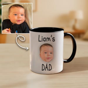 Custom Baby Face Mug for Dad & Mom, 1st Father’s Day Personalized Coffee Cup
