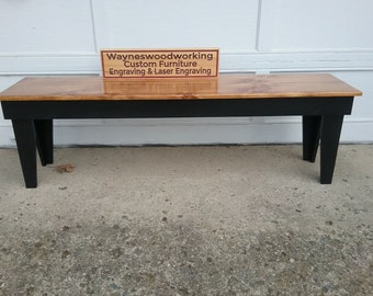 Contemporary Wooden Entryway Bench Etsy