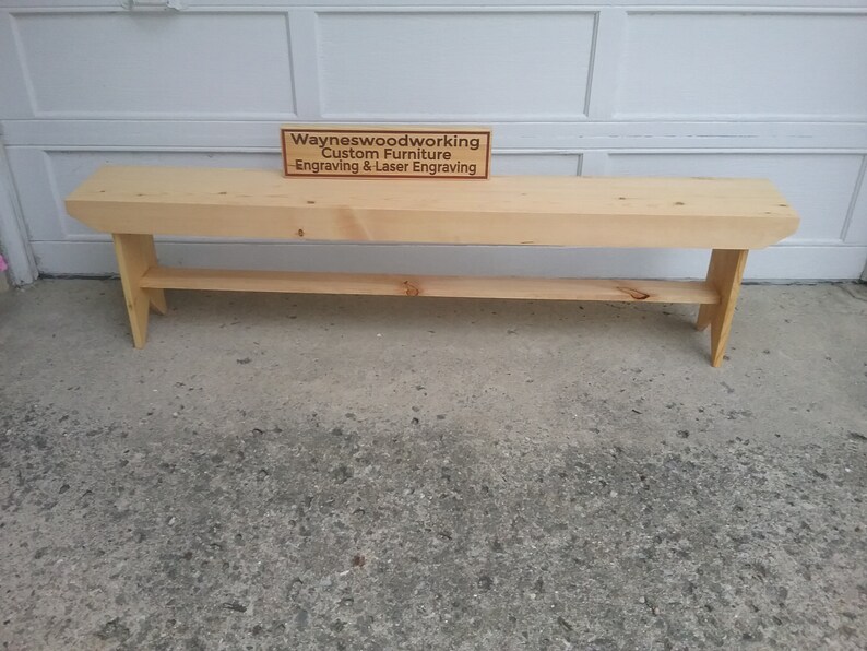 Wooden Bench Narrow Recycled Hallway Mudroom Stooltv Etsy