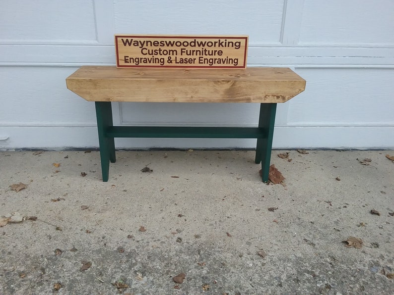 Wooden Bench Country Style Narrow Bench Etsy