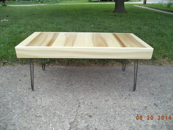 Coffee Table Bench Wooden Bench Industrial And Steel Etsy