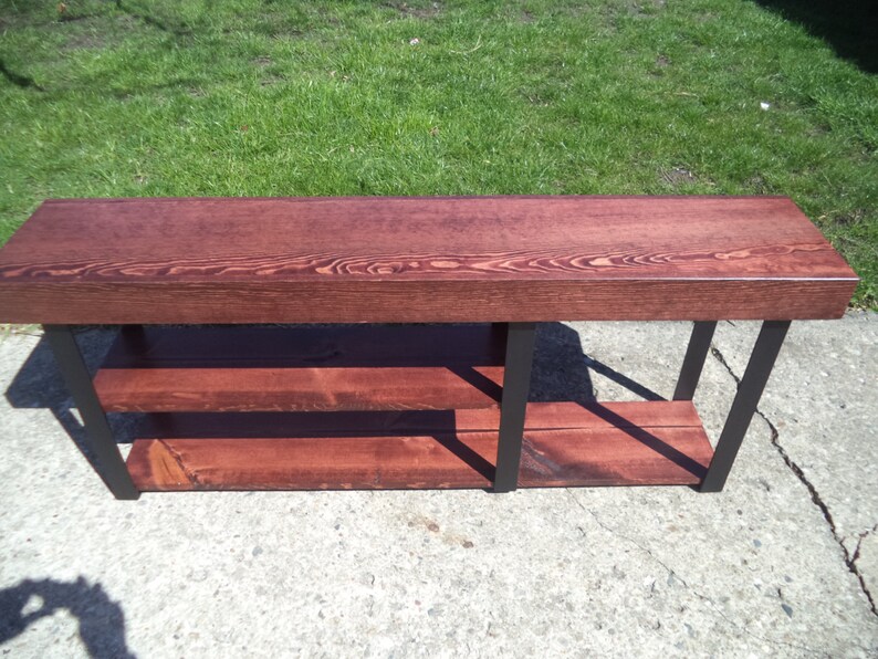 Coffee Table Bench Industrial Wood And Steel Bench TV Stand Metal Legs Entry Bench Dining Bench Wooden Bench 60 Furniture