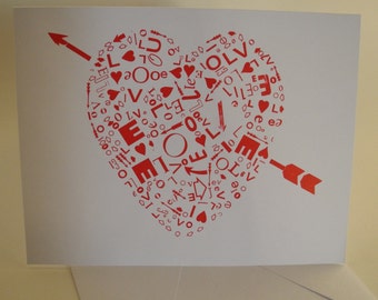 letterpress heart card