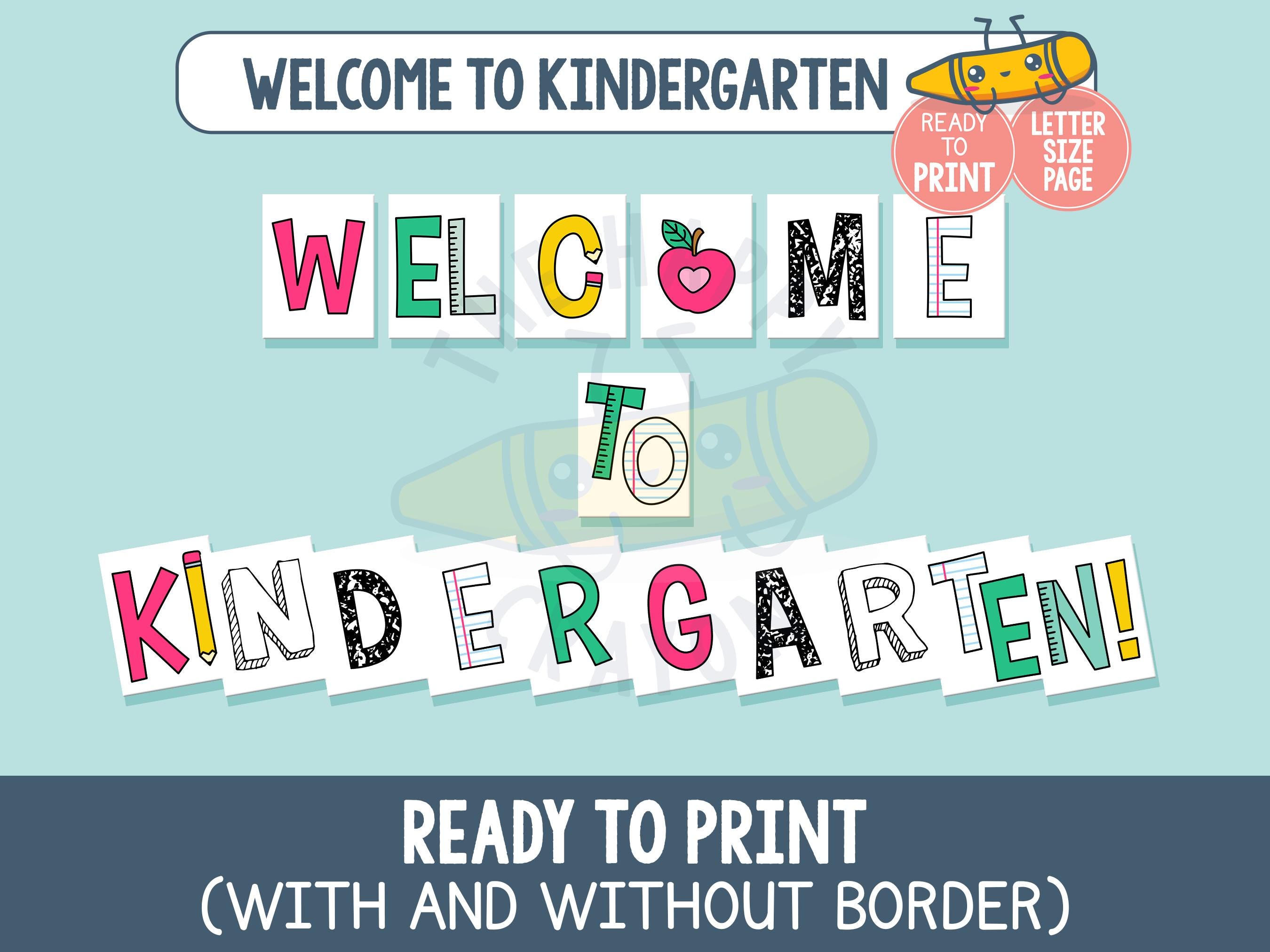 Welcome to Kindergarten Bulletin Board Kit, Printable Kinder Bulletin ...