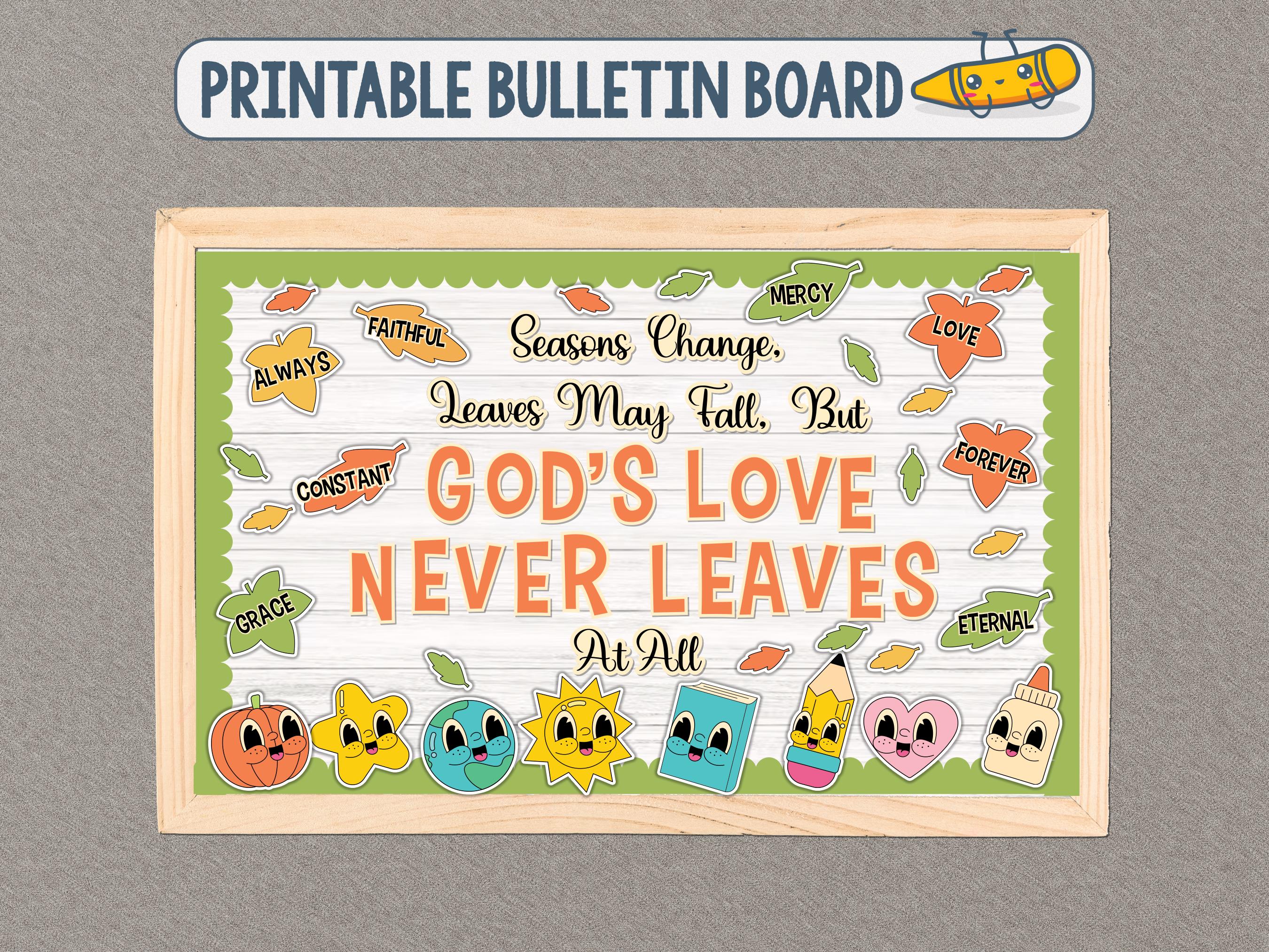 Religious Fall Bulletin Board Ideas Printable, God Love Christian ...